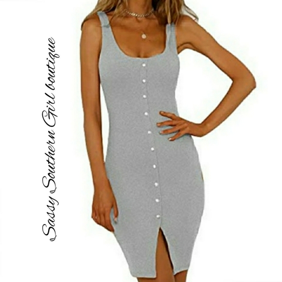REVOLVE Dresses & Skirts - 🆕⭐"Henley" tank dress bodycon in grey⭐